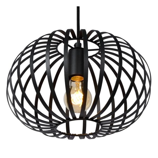 Lucide MANUELA - Pendant light - 3xE27 - Black - detail 1